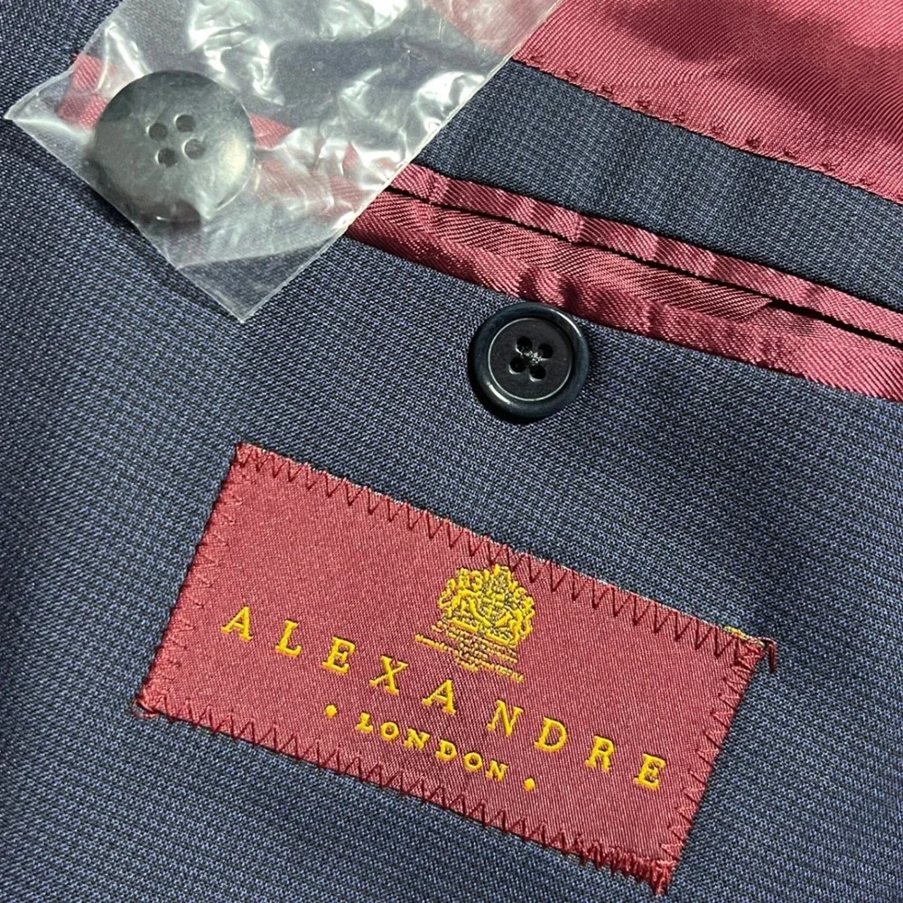 Alexandre *London* Men's‎ Navy Blue Suit Jacket Blazer Tailored Fit Size 44R
